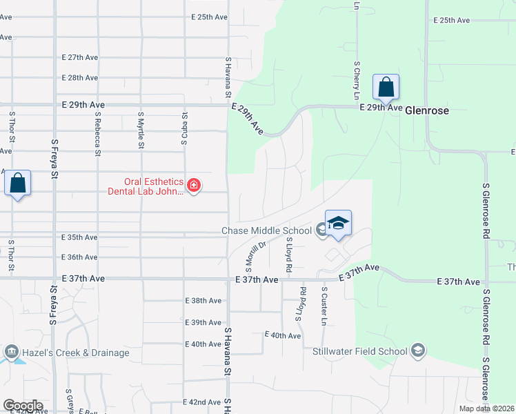 map of restaurants, bars, coffee shops, grocery stores, and more near 3332 South Dearborn Lane in Spokane