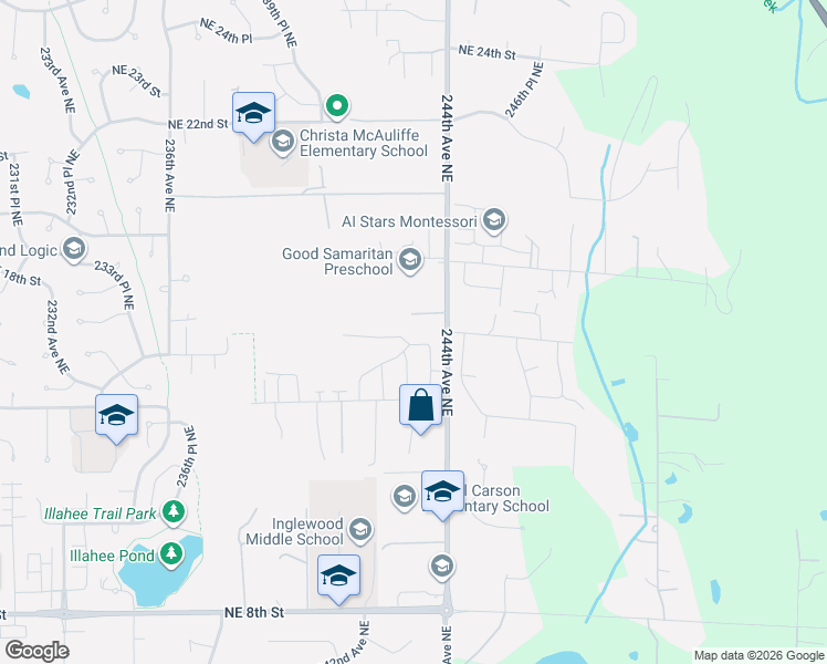 map of restaurants, bars, coffee shops, grocery stores, and more near 1488 243rd Place Northeast in Sammamish