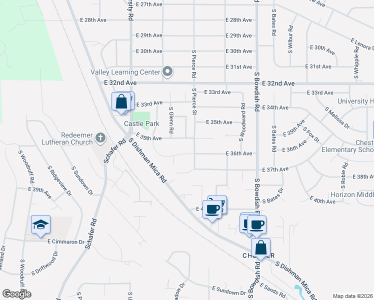 map of restaurants, bars, coffee shops, grocery stores, and more near 11019 East 37th Avenue in Spokane Valley