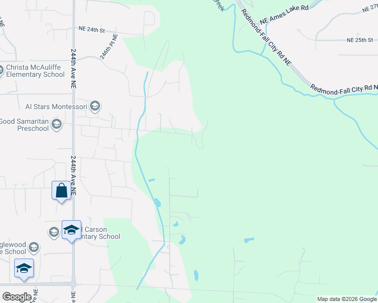 map of restaurants, bars, coffee shops, grocery stores, and more near 25113 Northeast 18th Street in Sammamish