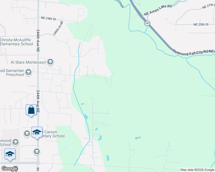 map of restaurants, bars, coffee shops, grocery stores, and more near 25113 Northeast 18th Street in Sammamish
