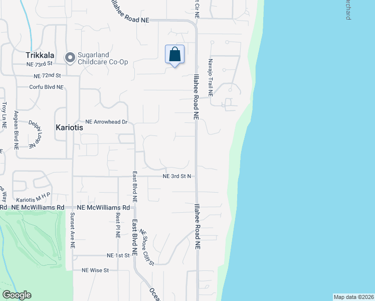 map of restaurants, bars, coffee shops, grocery stores, and more near 6801 Illahee Road Northeast in Bremerton