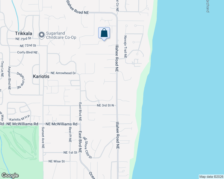 map of restaurants, bars, coffee shops, grocery stores, and more near 6801 Illahee Road Northeast in Bremerton