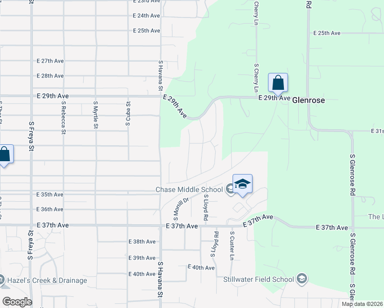 map of restaurants, bars, coffee shops, grocery stores, and more near 3214 South Dearborn Lane in Spokane