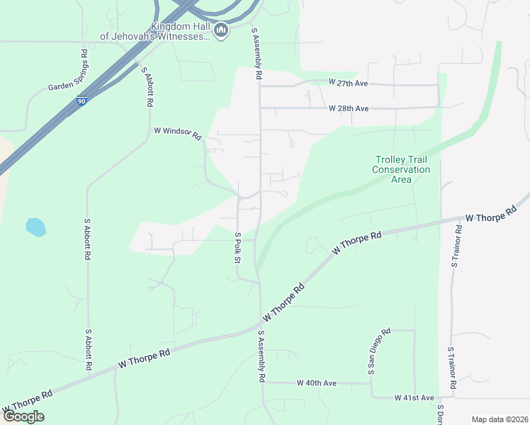map of restaurants, bars, coffee shops, grocery stores, and more near 3217 South Assembly Road in Spokane