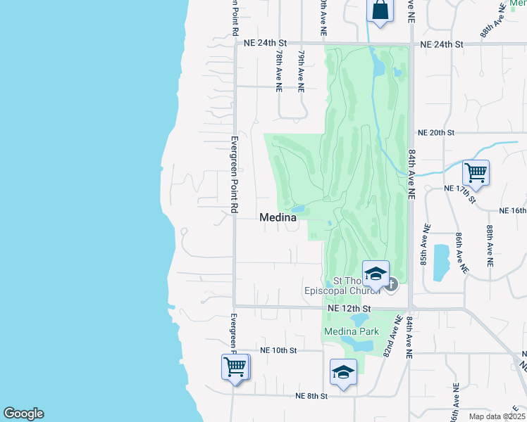 map of restaurants, bars, coffee shops, grocery stores, and more near in Medina
