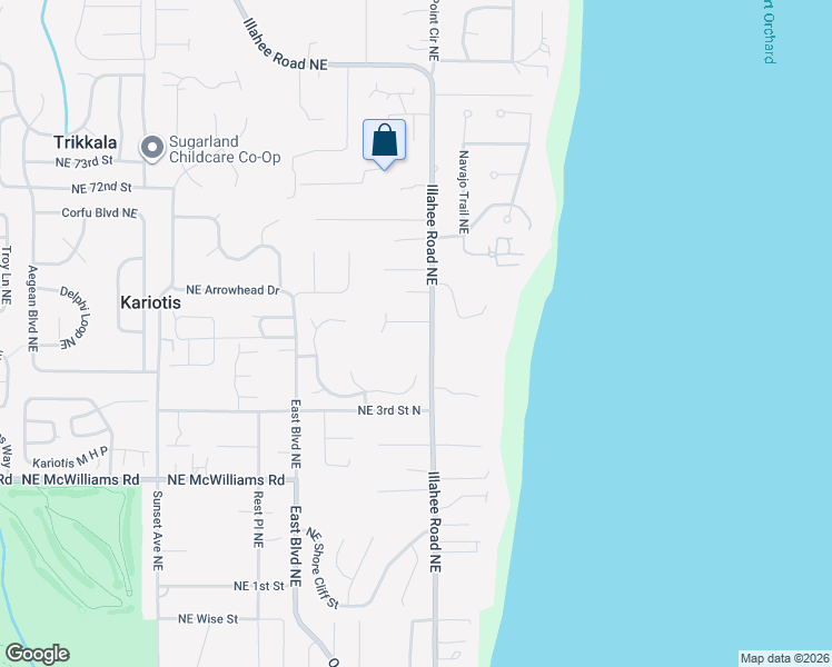 map of restaurants, bars, coffee shops, grocery stores, and more near 6801 Illahee Road Northeast in Bremerton