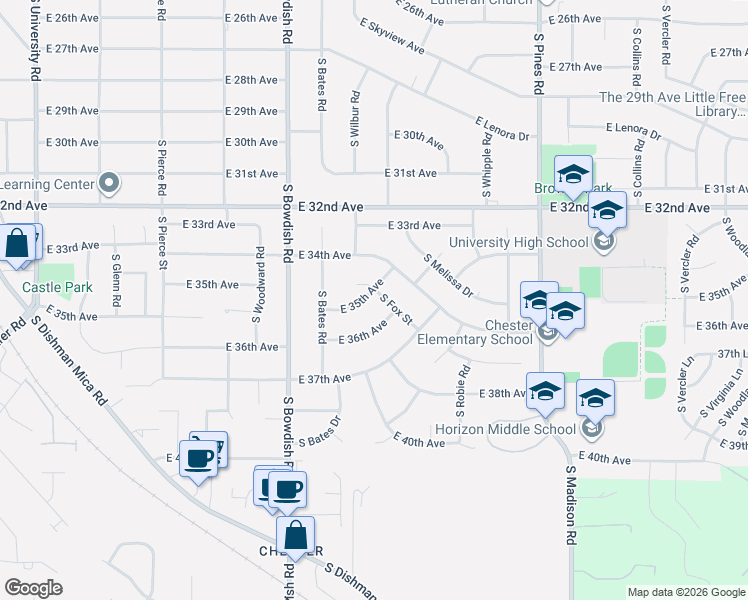 map of restaurants, bars, coffee shops, grocery stores, and more near 11708 East 35th Avenue in Spokane Valley
