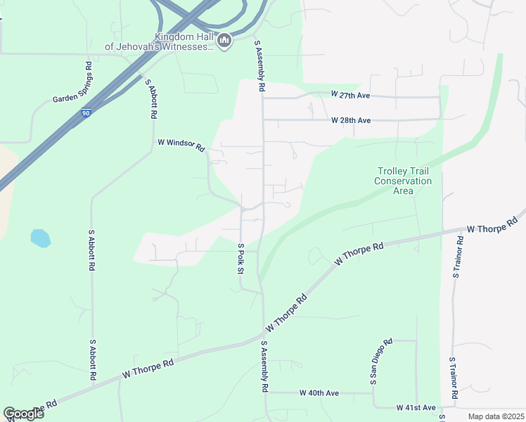 map of restaurants, bars, coffee shops, grocery stores, and more near 3217 South Assembly Road in Spokane