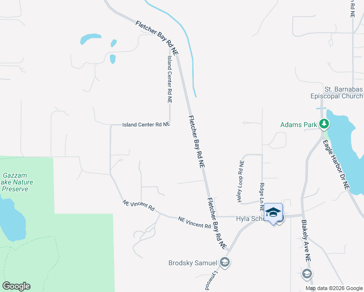 map of restaurants, bars, coffee shops, grocery stores, and more near 6895 Fletcher Bay Road Northeast in Bainbridge Island