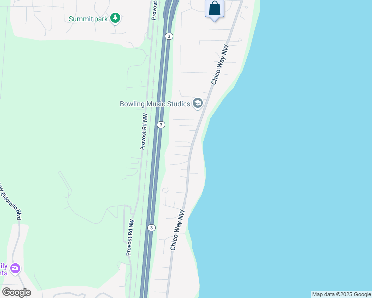 map of restaurants, bars, coffee shops, grocery stores, and more near 6913 Chico Way Northwest in Bremerton