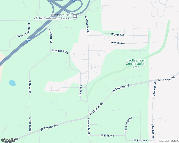map of restaurants, bars, coffee shops, grocery stores, and more near 3205 South Assembly Road in Spokane