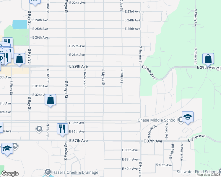 map of restaurants, bars, coffee shops, grocery stores, and more near 4029 East 31st Avenue in Spokane