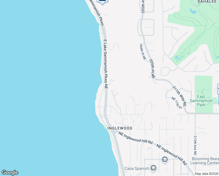 map of restaurants, bars, coffee shops, grocery stores, and more near 1665 204th Avenue Northeast in Sammamish