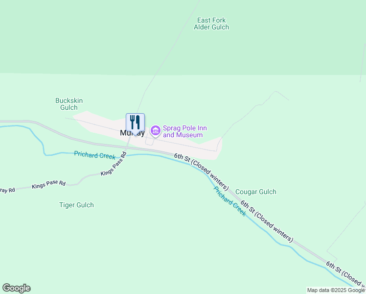 map of restaurants, bars, coffee shops, grocery stores, and more near 6436 Prichard Creek Road in Murray