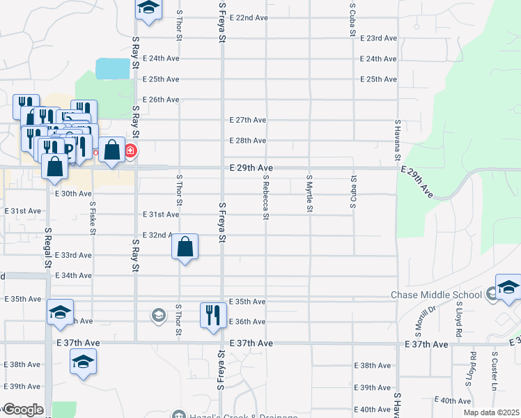map of restaurants, bars, coffee shops, grocery stores, and more near 3727 E 31st Ave in Spokane
