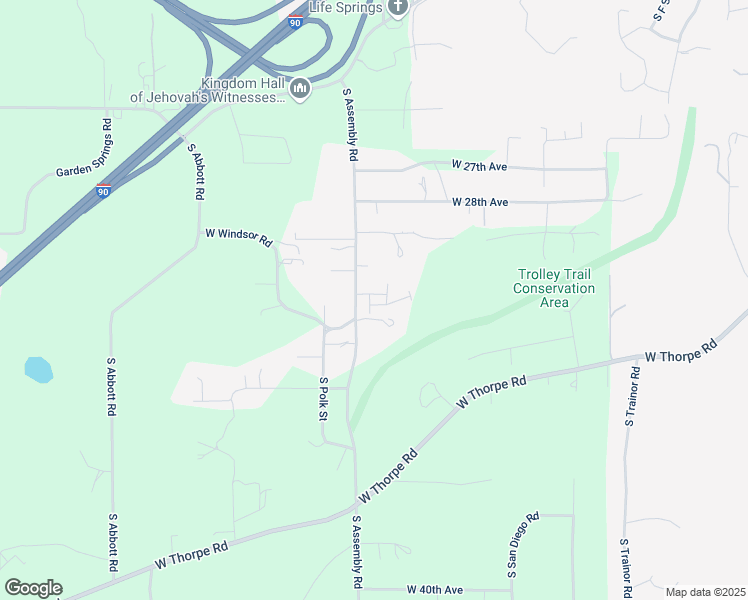 map of restaurants, bars, coffee shops, grocery stores, and more near 3205 South Assembly Road in Spokane