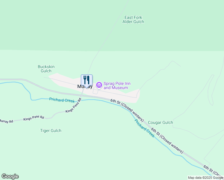 map of restaurants, bars, coffee shops, grocery stores, and more near 6436 Prichard Creek Road in Murray