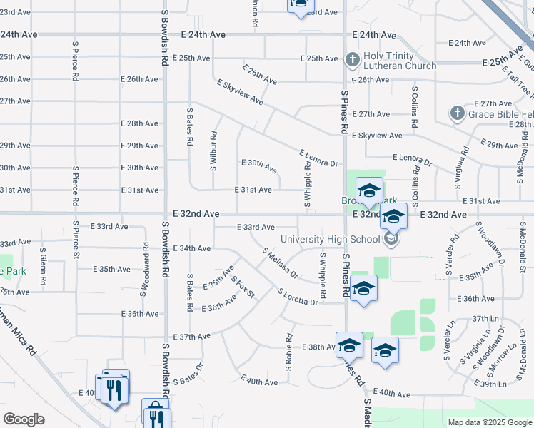 map of restaurants, bars, coffee shops, grocery stores, and more near 11909 East 32nd Avenue in Spokane Valley