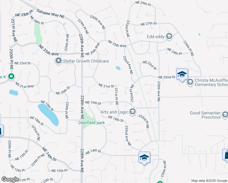 map of restaurants, bars, coffee shops, grocery stores, and more near 2011 231st Place Northeast in Sammamish