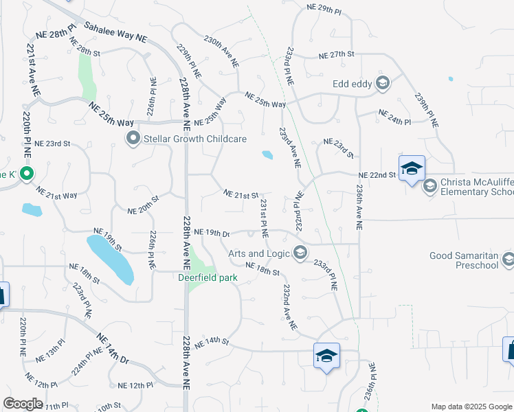 map of restaurants, bars, coffee shops, grocery stores, and more near 2011 231st Place Northeast in Sammamish