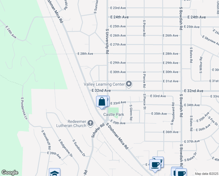 map of restaurants, bars, coffee shops, grocery stores, and more near 10709 East 32nd Avenue in Spokane Valley