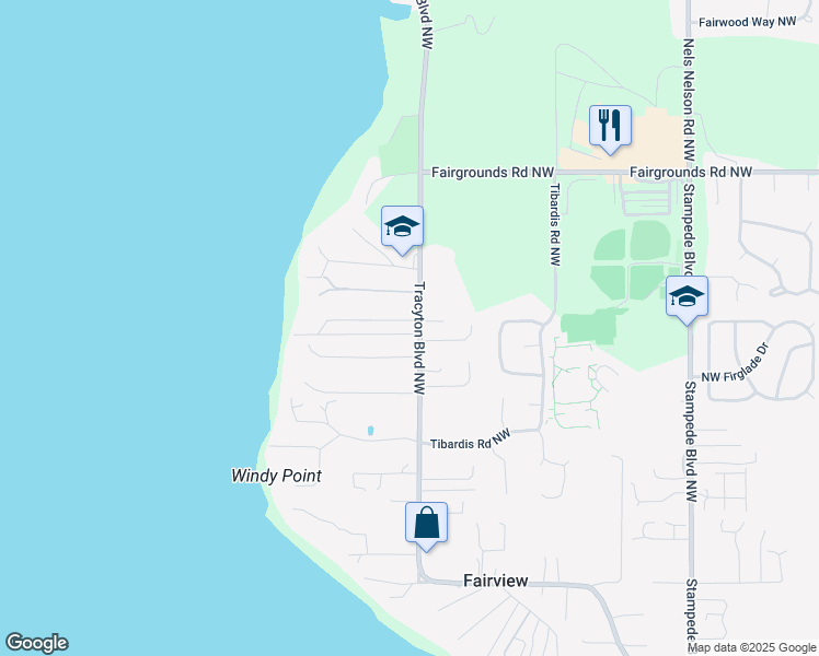 map of restaurants, bars, coffee shops, grocery stores, and more near 7169 Tracyton Boulevard Northwest in Bremerton