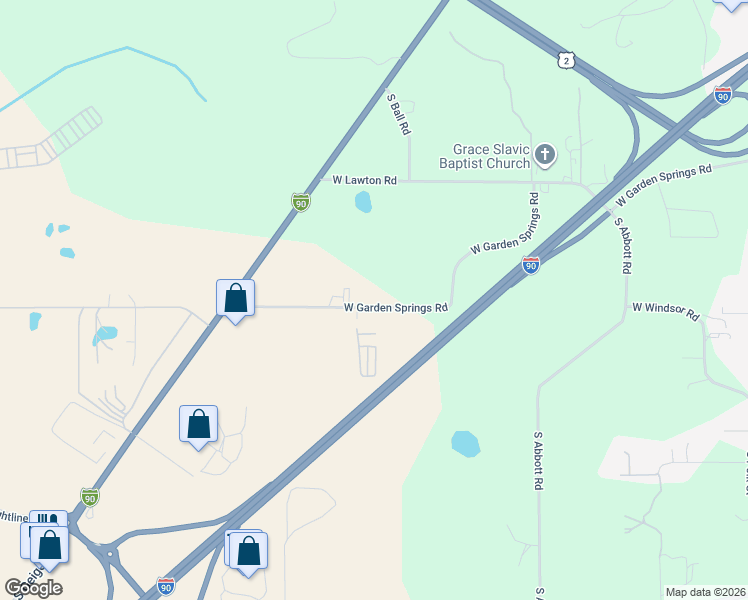 map of restaurants, bars, coffee shops, grocery stores, and more near 5711 West Garden Springs Road in Spokane