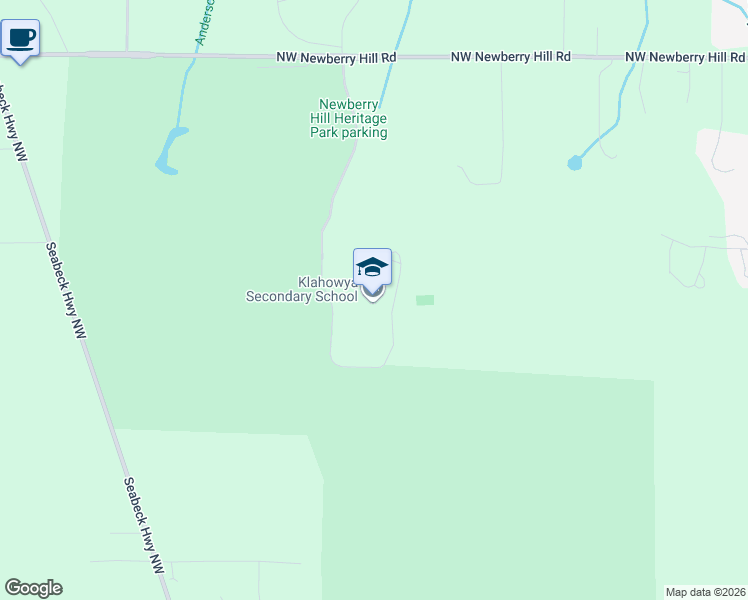 map of restaurants, bars, coffee shops, grocery stores, and more near 7607 Northwest Newberry Hill Road in Silverdale