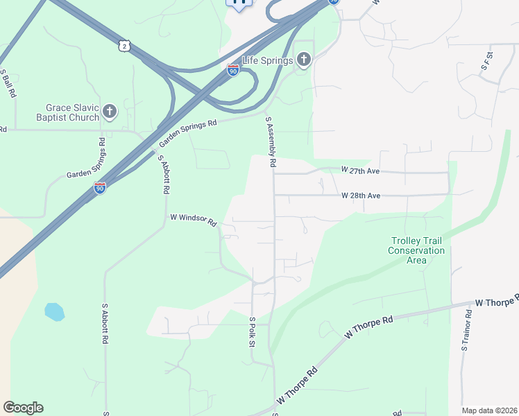 map of restaurants, bars, coffee shops, grocery stores, and more near 2808 South Assembly Road in Spokane