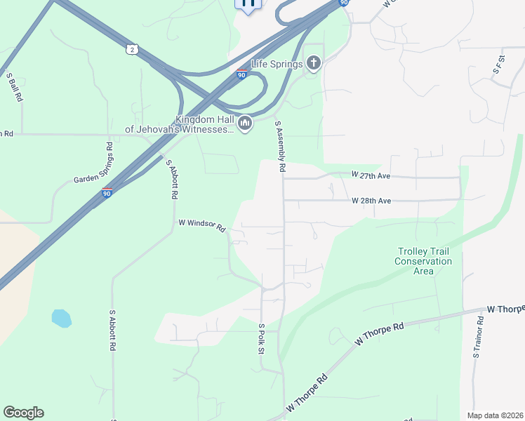 map of restaurants, bars, coffee shops, grocery stores, and more near 2808 South Assembly Road in Spokane
