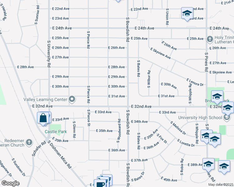map of restaurants, bars, coffee shops, grocery stores, and more near 11326 East 30th Avenue in Spokane Valley