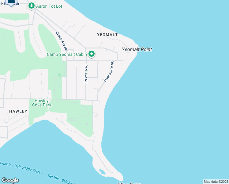 map of restaurants, bars, coffee shops, grocery stores, and more near 7268 Madrona Drive Northeast in Bainbridge Island