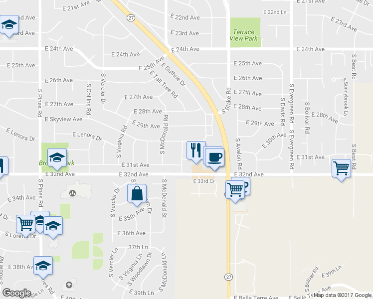 map of restaurants, bars, coffee shops, grocery stores, and more near 13220 East Skyview Avenue in Spokane Valley