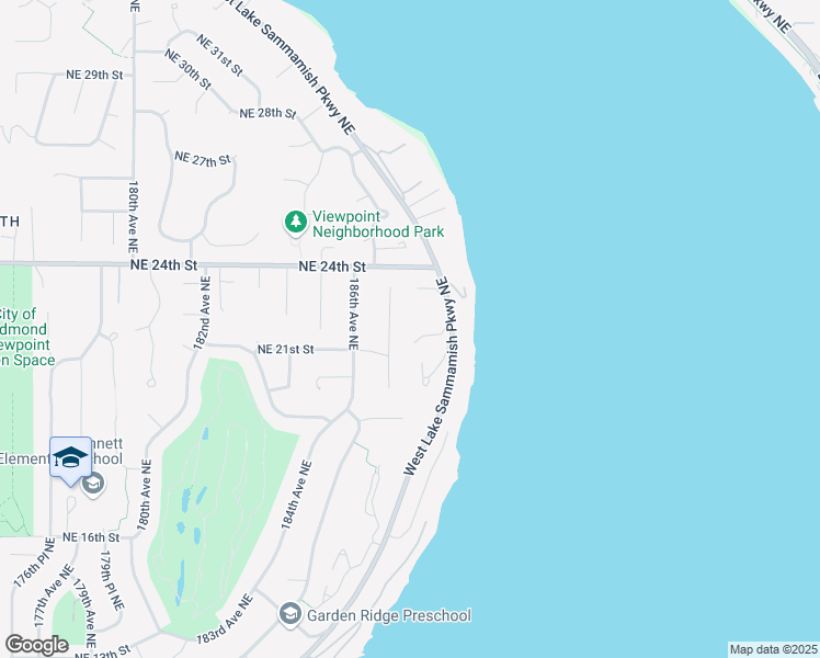 map of restaurants, bars, coffee shops, grocery stores, and more near 2209 West Lake Sammamish Parkway Northeast in Redmond