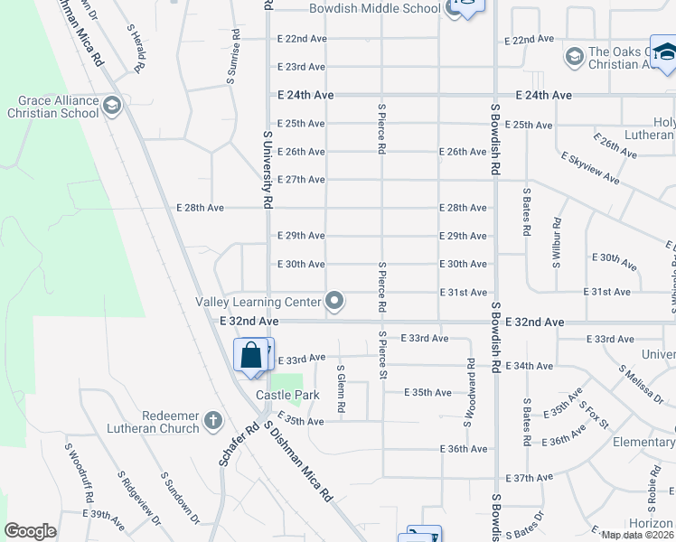 map of restaurants, bars, coffee shops, grocery stores, and more near 10910 East 30th Avenue in Spokane Valley