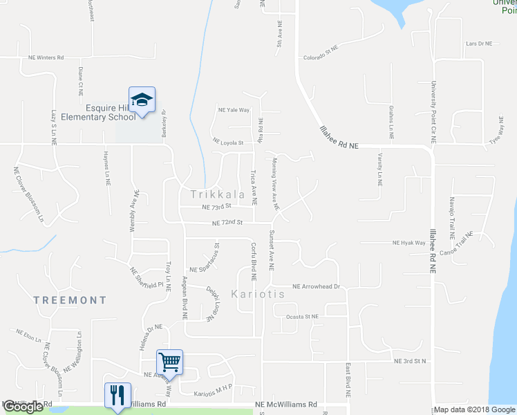 map of restaurants, bars, coffee shops, grocery stores, and more near 7300 Trica Avenue Northeast in Bremerton