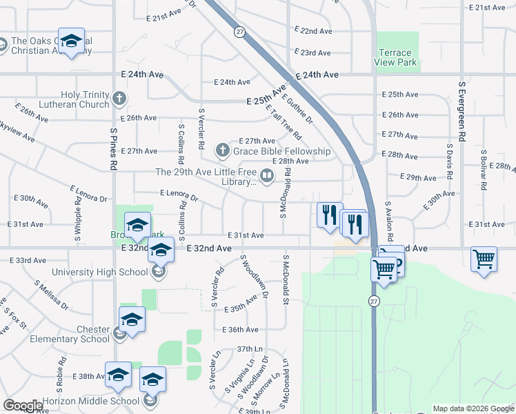 map of restaurants, bars, coffee shops, grocery stores, and more near 3012 South Morrow Road in Spokane Valley
