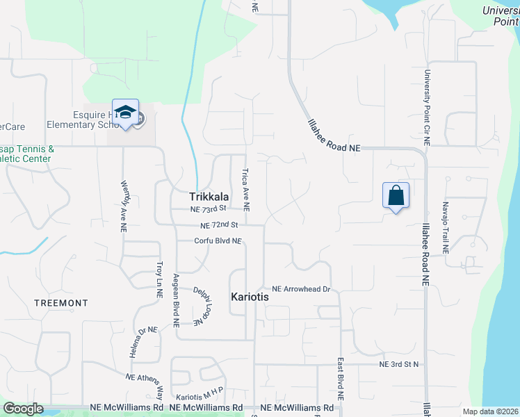 map of restaurants, bars, coffee shops, grocery stores, and more near 7301 Morning View Avenue Northeast in Bremerton