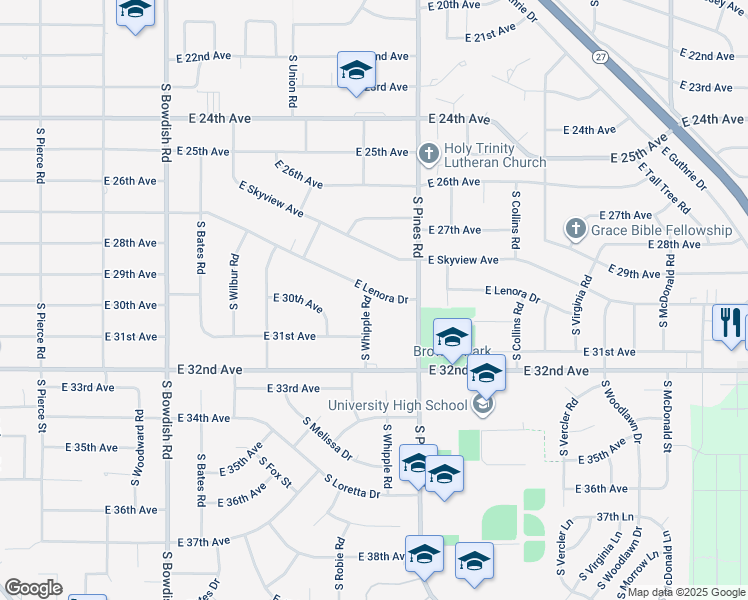 map of restaurants, bars, coffee shops, grocery stores, and more near 3005 South Whipple Road in Spokane Valley