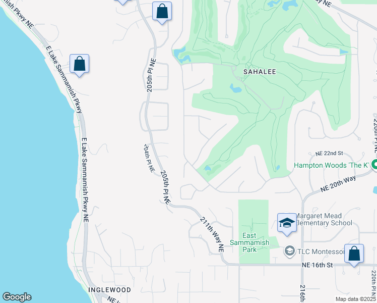 map of restaurants, bars, coffee shops, grocery stores, and more near 2420 Sahalee Drive West in Sammamish