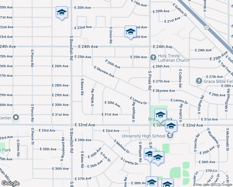 map of restaurants, bars, coffee shops, grocery stores, and more near 11914 East Lenora Drive in Spokane Valley