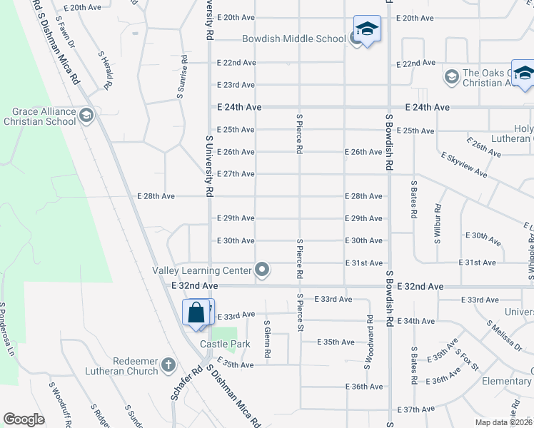 map of restaurants, bars, coffee shops, grocery stores, and more near 10915 East 29th Avenue in Spokane Valley