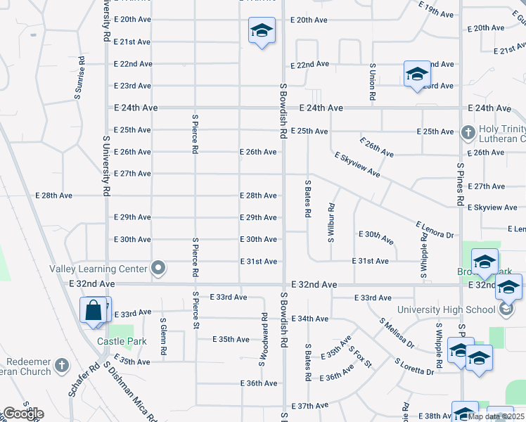 map of restaurants, bars, coffee shops, grocery stores, and more near 11403 East 29th Avenue in Spokane Valley