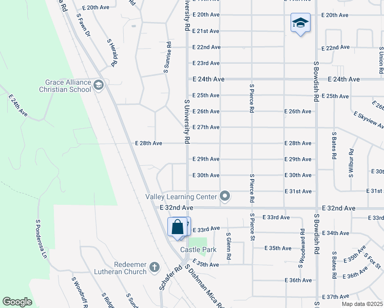map of restaurants, bars, coffee shops, grocery stores, and more near 10707 East 29th Avenue in Spokane Valley