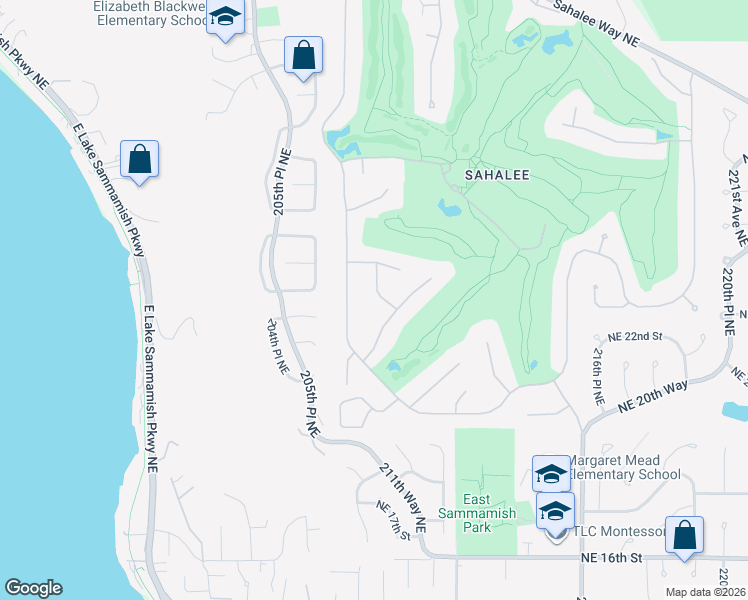 map of restaurants, bars, coffee shops, grocery stores, and more near 2420 Sahalee Drive West in Sammamish