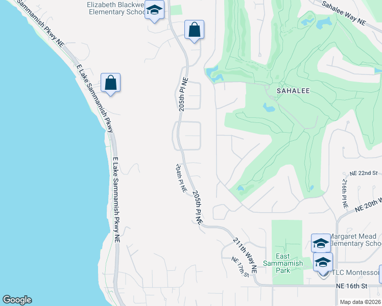 map of restaurants, bars, coffee shops, grocery stores, and more near 20514 Northeast 23rd Court in Sammamish