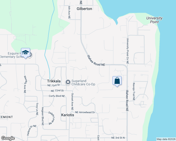 map of restaurants, bars, coffee shops, grocery stores, and more near 3279 Northeast Charise Court in Bremerton