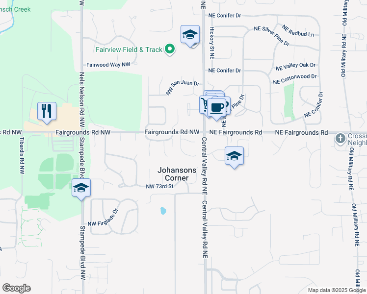 map of restaurants, bars, coffee shops, grocery stores, and more near 7488 Woodridge Lane Northwest in Bremerton