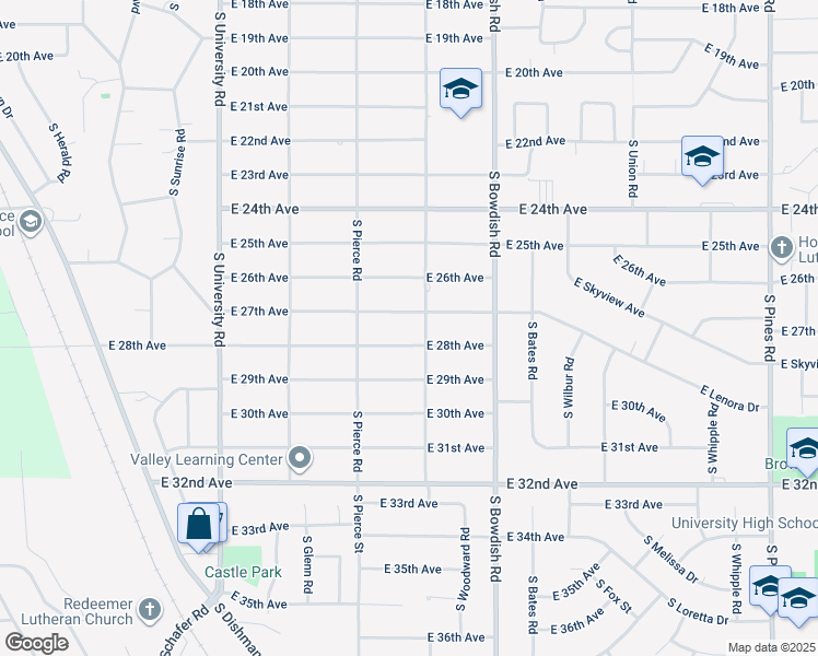 map of restaurants, bars, coffee shops, grocery stores, and more near 11305 East 27th Avenue in Spokane Valley